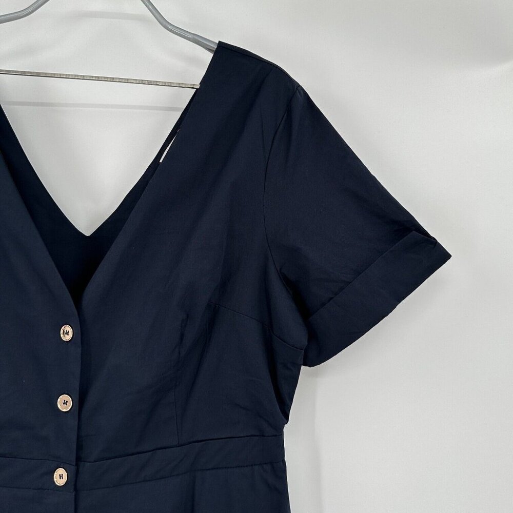 Tuckernuck Navy Blue Kate Maxi Dress sz XXL Women's Button Front Fit & Flare NEW - Picture 4 of 9